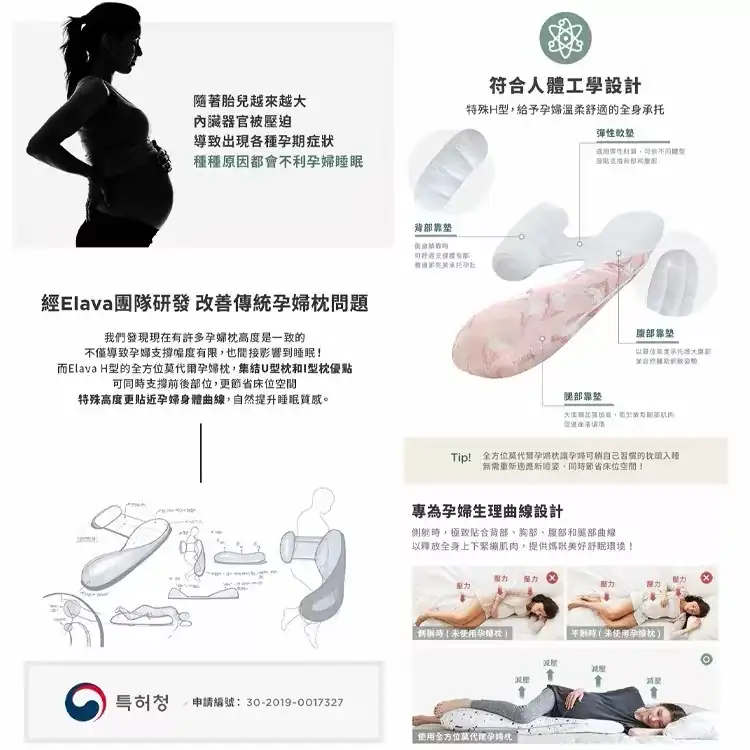 建議挑選符合人體工學設計的孕婦枕。圖片來源：Elava